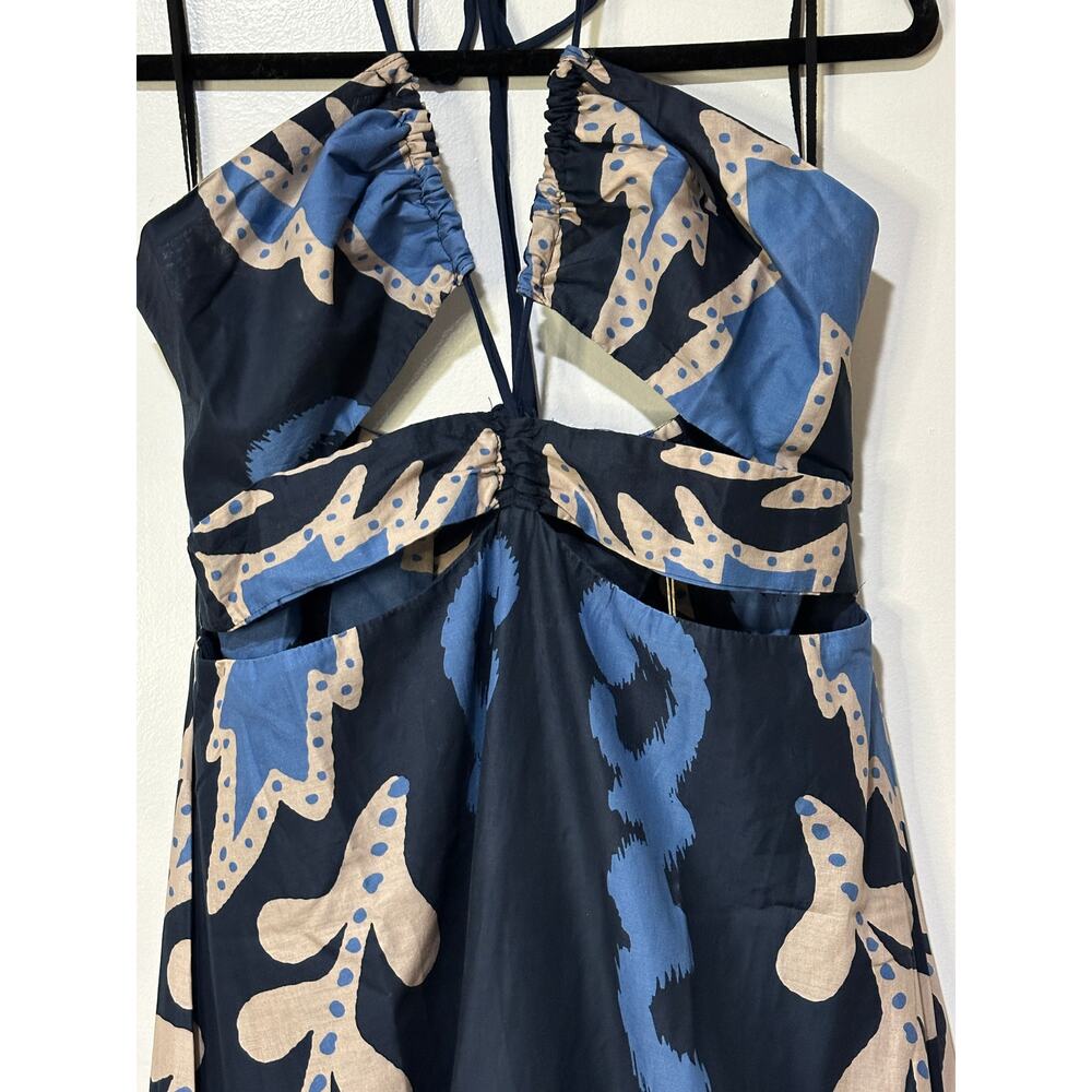 August Resort Wear Aphrodite Dark Blue Maxi Dress Size Large NWT Made in Greece - Picture 6 of 15